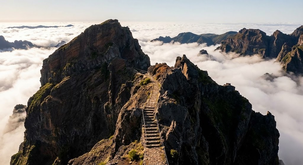 Sunrise above the clouds at Pico do Arieiro, Madeira